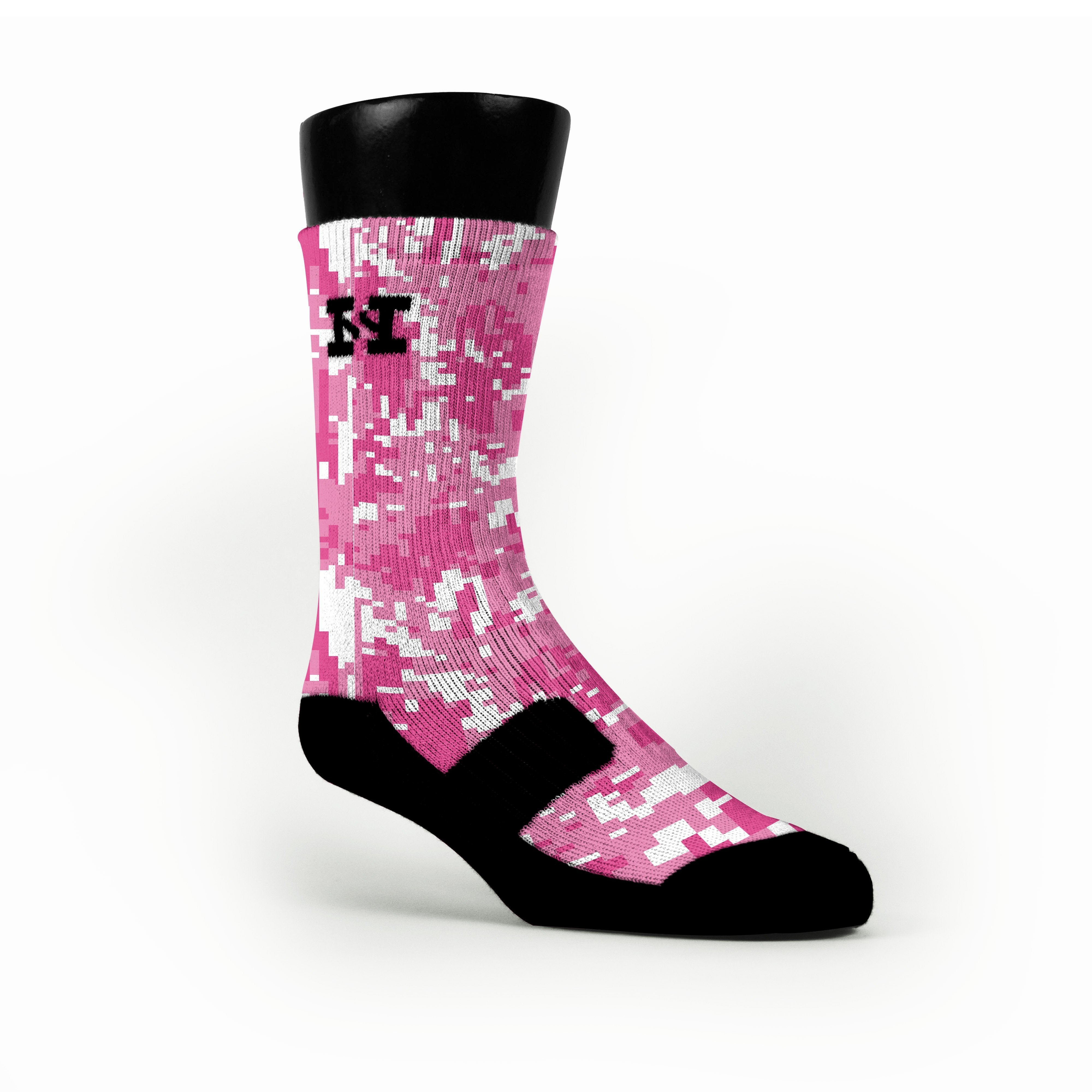 Breast Cancer Socks Colorful Nike Elite Socks Breast Cancer