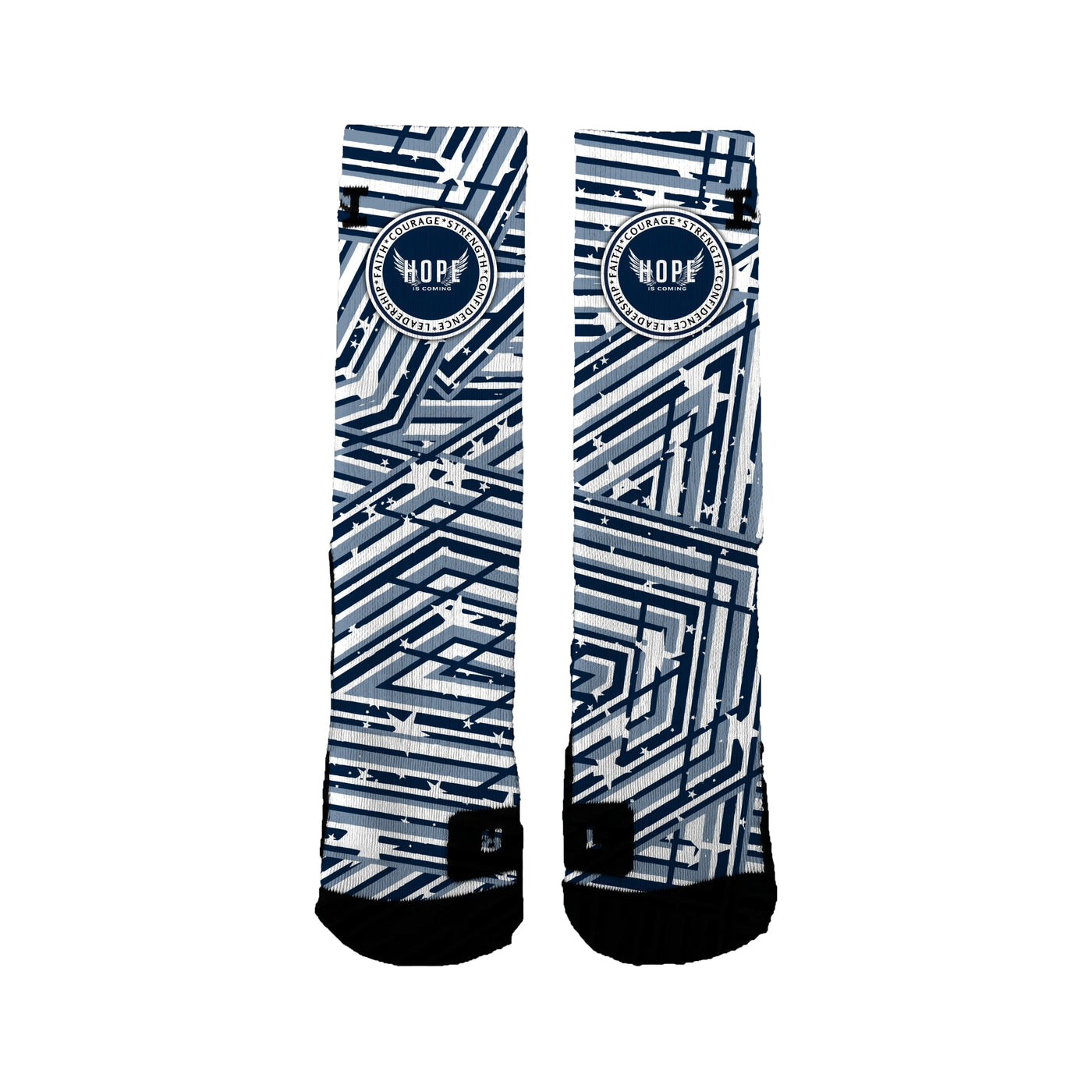Hope Is Coming 12u Basketball Speckled Stripes Socks