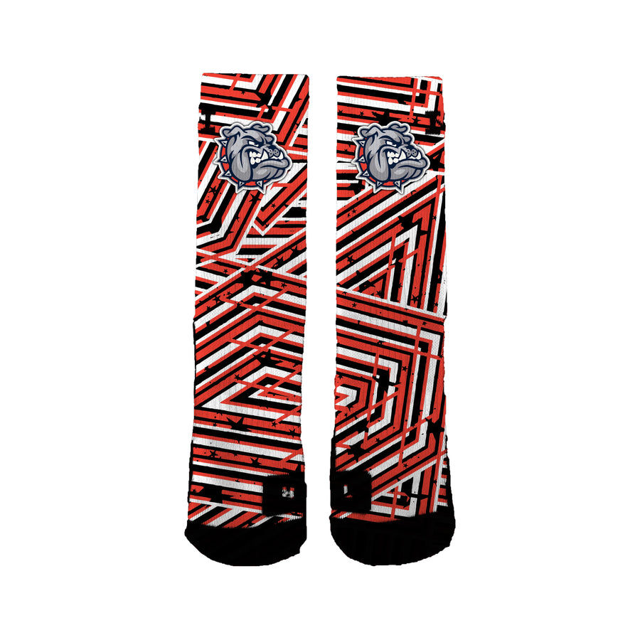 Ainsworth Bulldog Football Speckled Stripes Socks