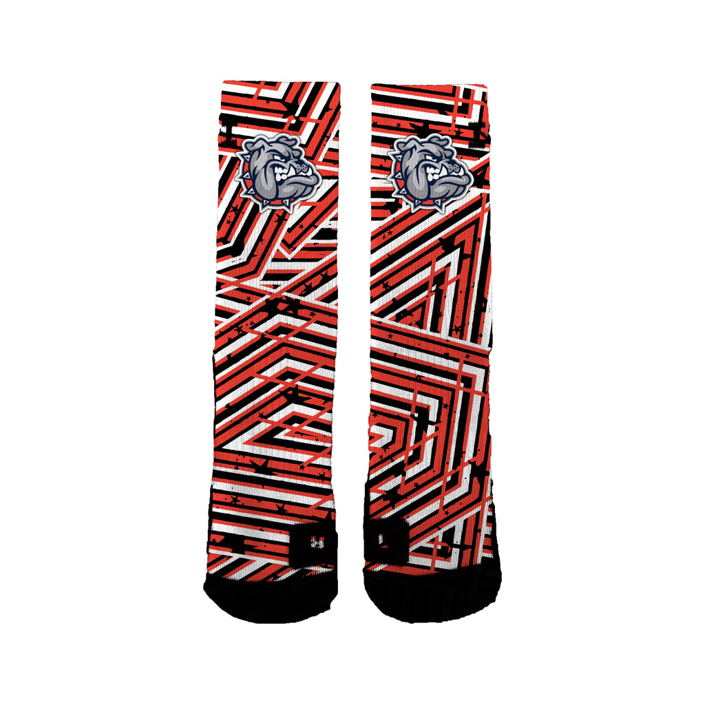 Ainsworth Bulldog Football Speckled Stripes Socks
