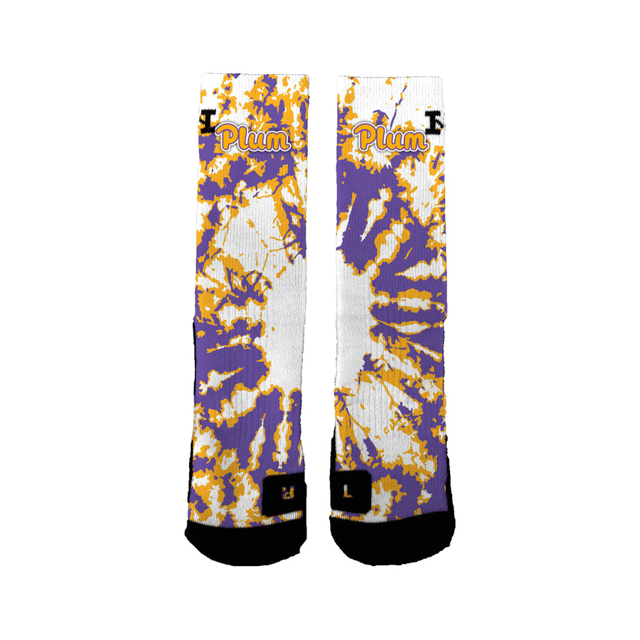 Plum High Music Boosters Tie Dye Socks