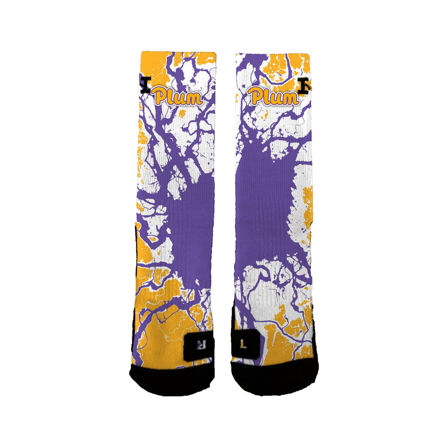 Plum High Music Boosters Lightning Socks