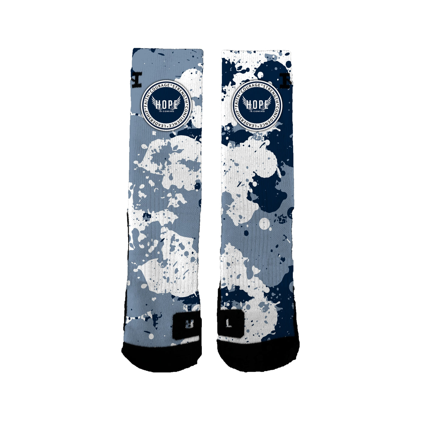 Hope Is Coming 12u Basketball 3 Peat Splatter Socks