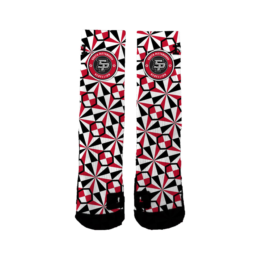 South Pittsburgh Rebellion Pinwheel Socks