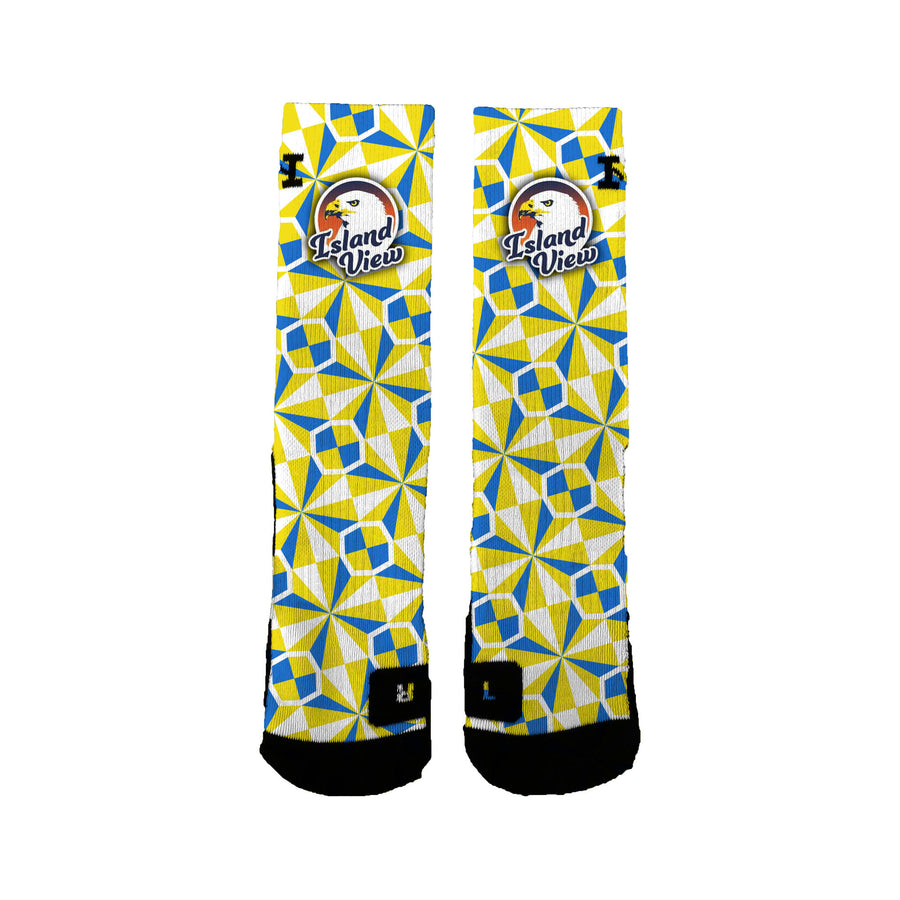 Island View Eagles Pinwheel Socks