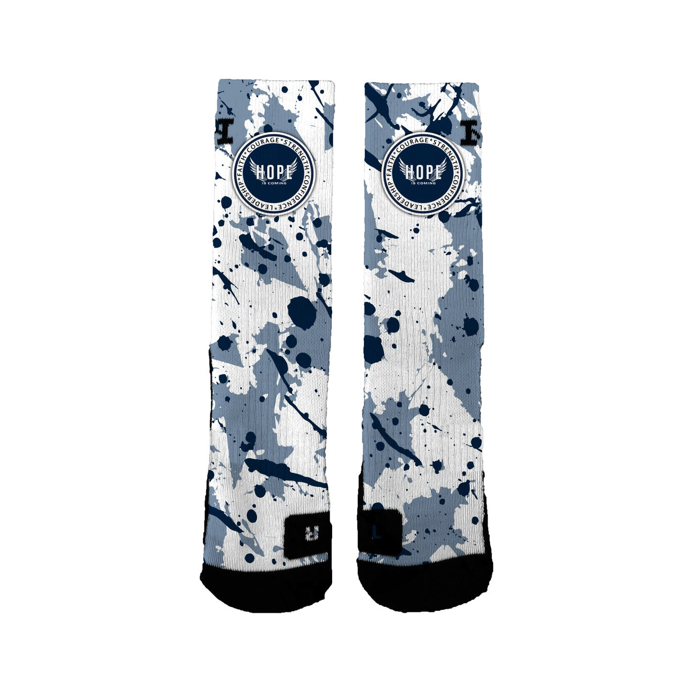 Hope Is Coming 12u Basketball Splatter Socks