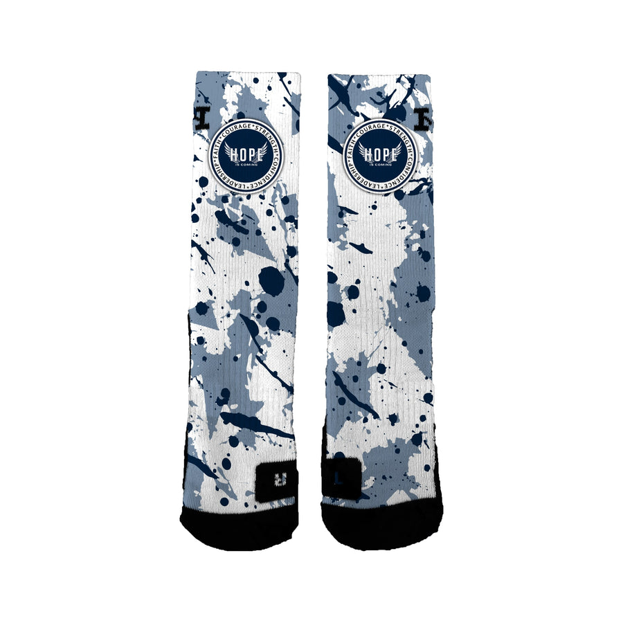 Hope Is Coming 12u Basketball Splatter Socks