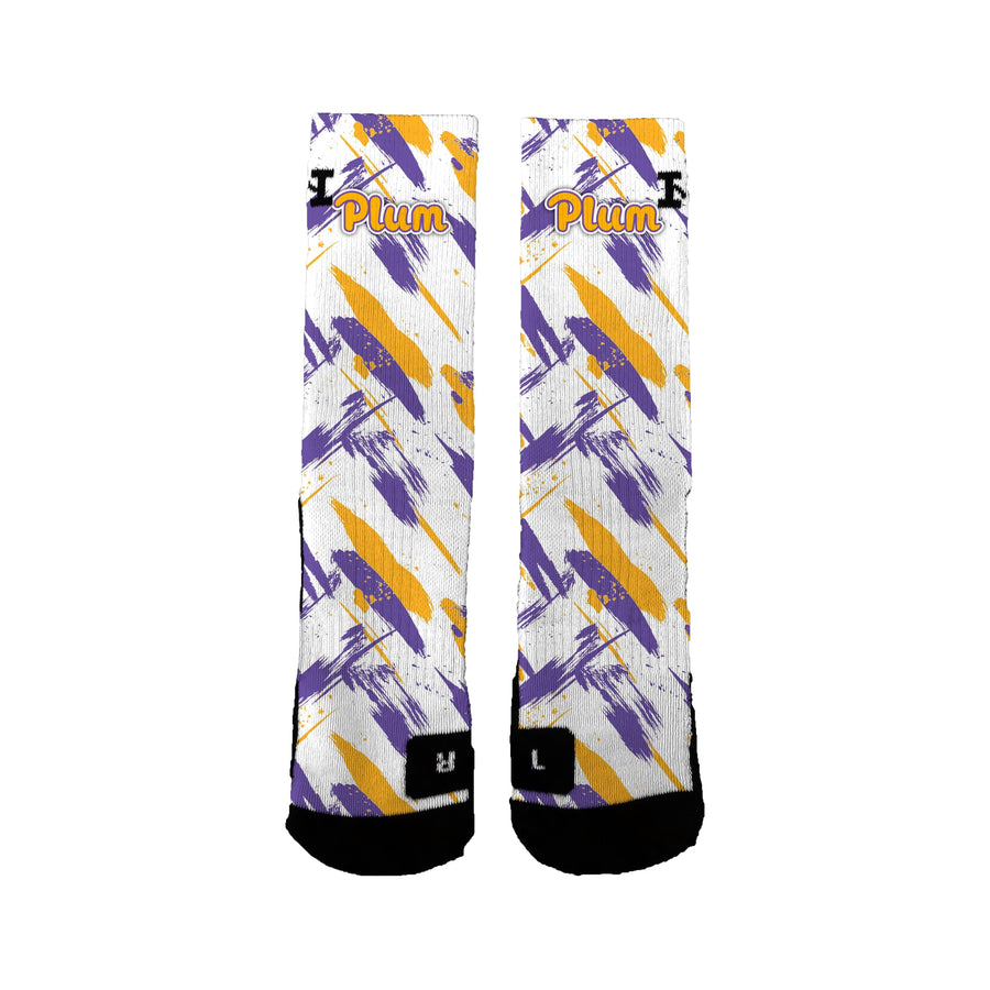 Plum High Music Boosters Paint Socks