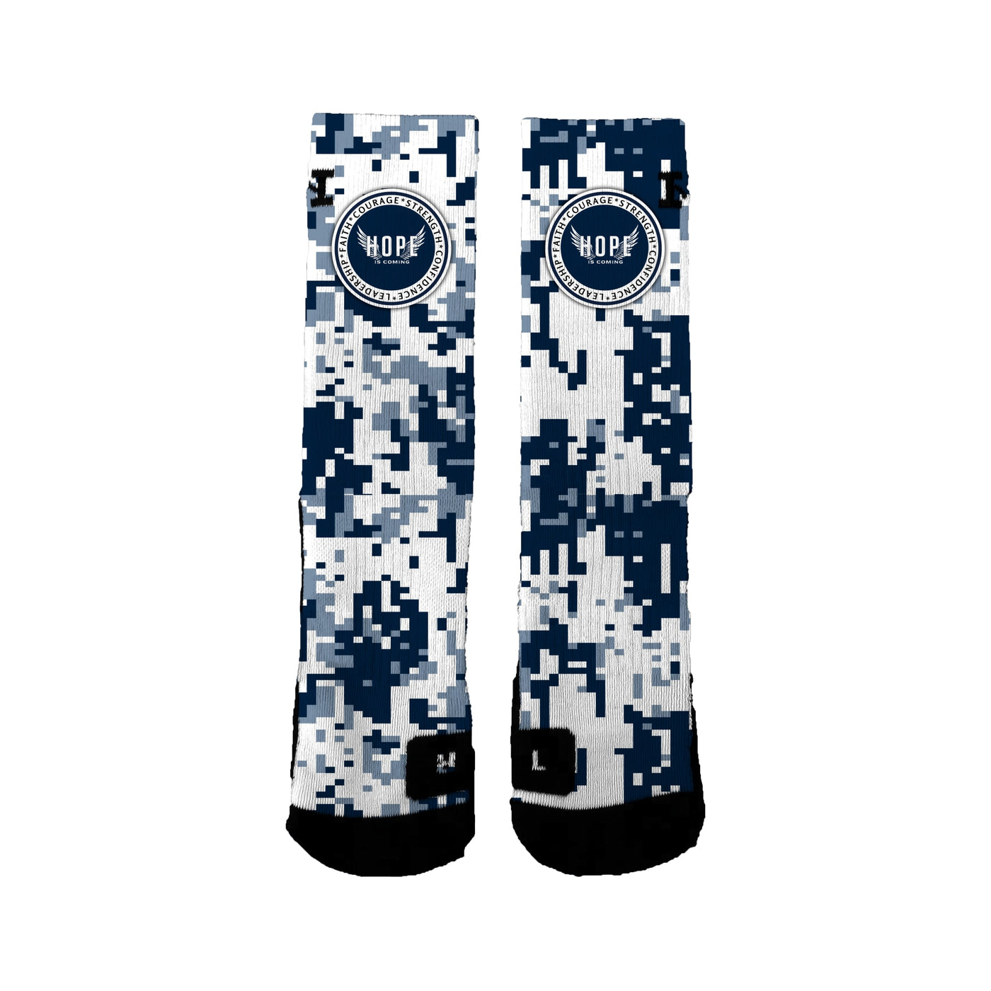 Hope Is Coming 12u Basketball Digital Camo Socks
