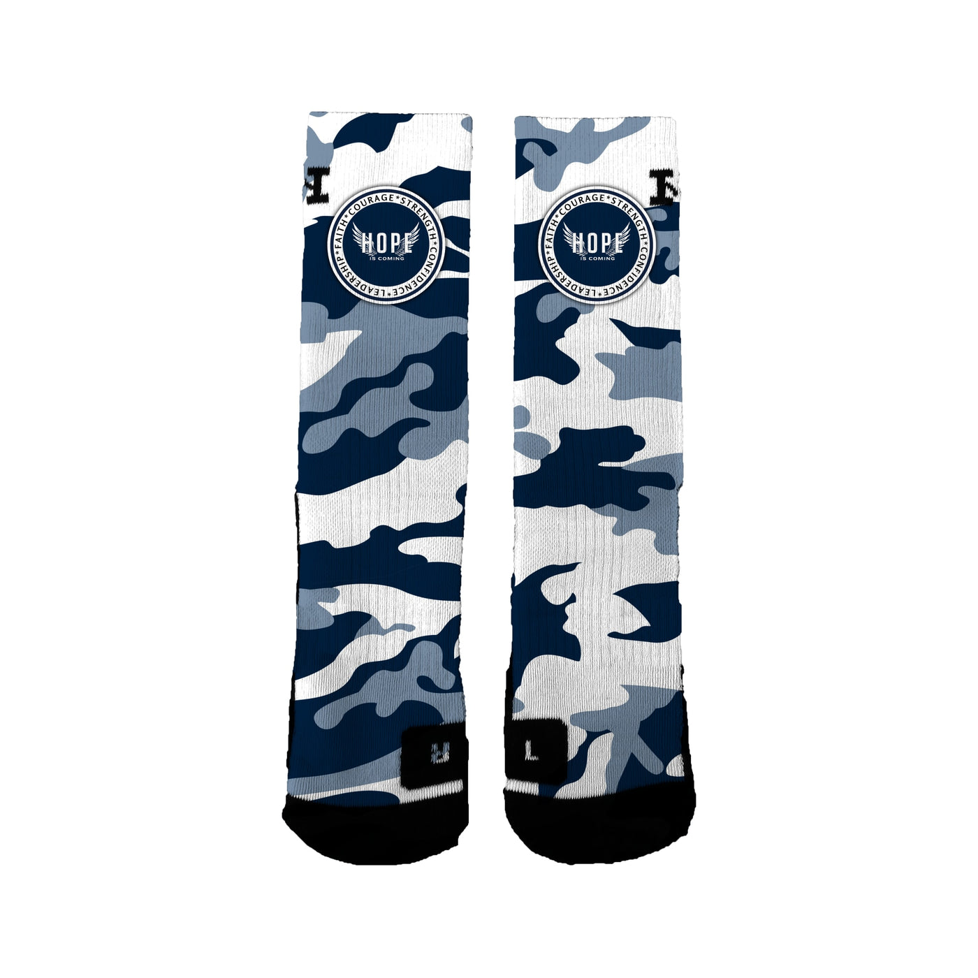 Hope Is Coming 12u Basketball Camo Socks