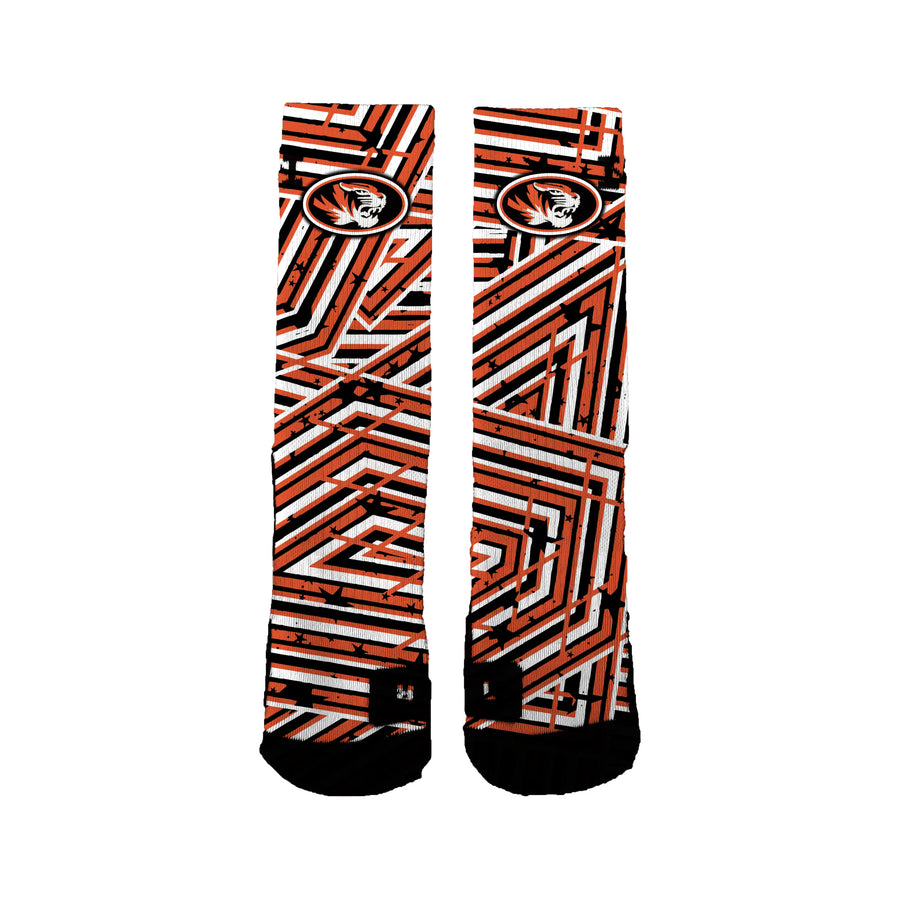 Osmond Lady Tigers Basketball Speckled Stripes Socks