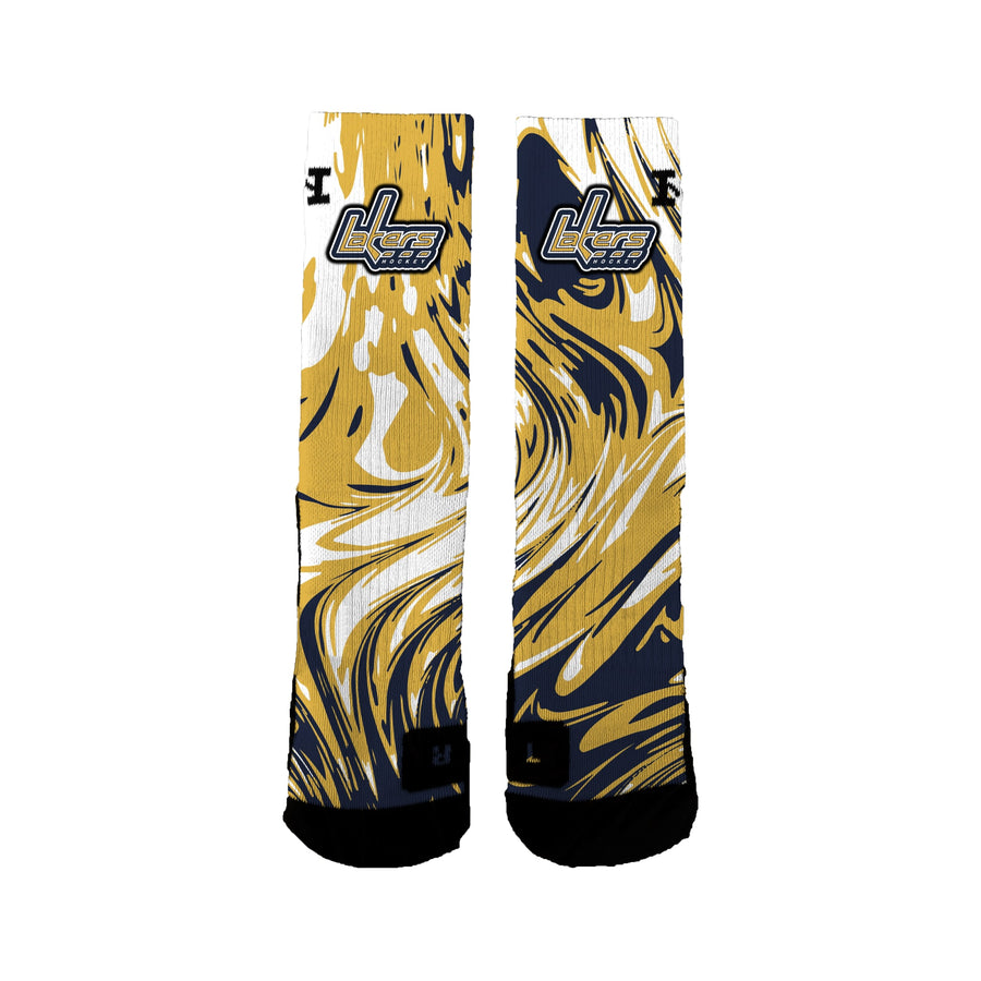 Plsha/peewee Navy 2022-2023 Swirl Socks