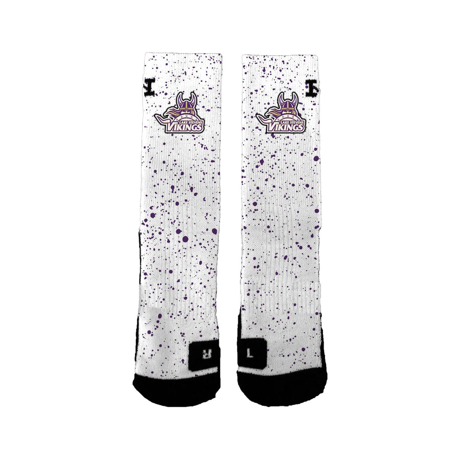 Lake Stevens Volleyball Purple And Gold Cement Socks