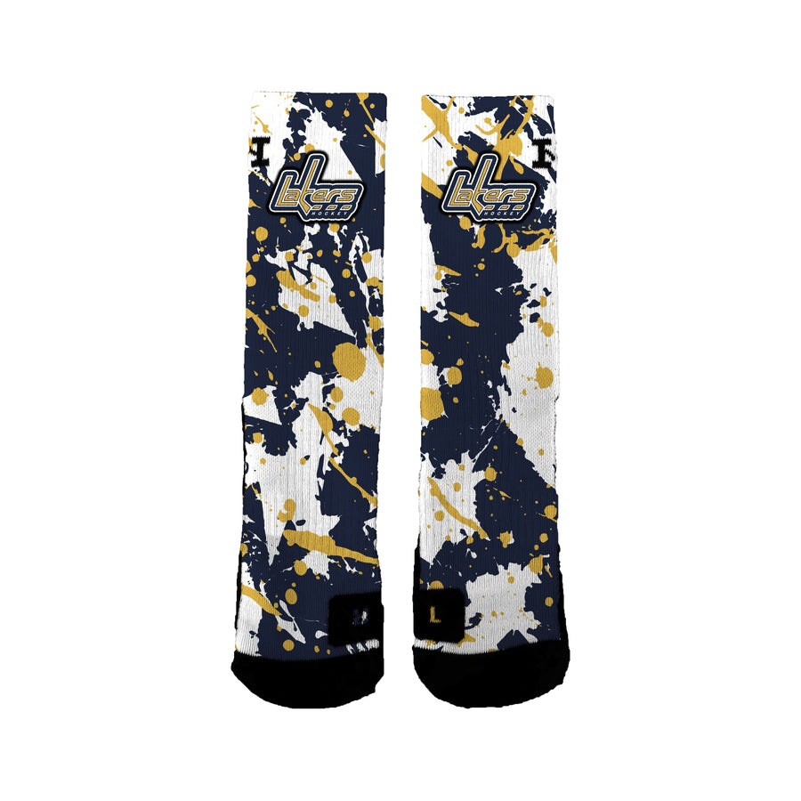 Plsha/peewee Navy 2022-2023 Splatter Socks