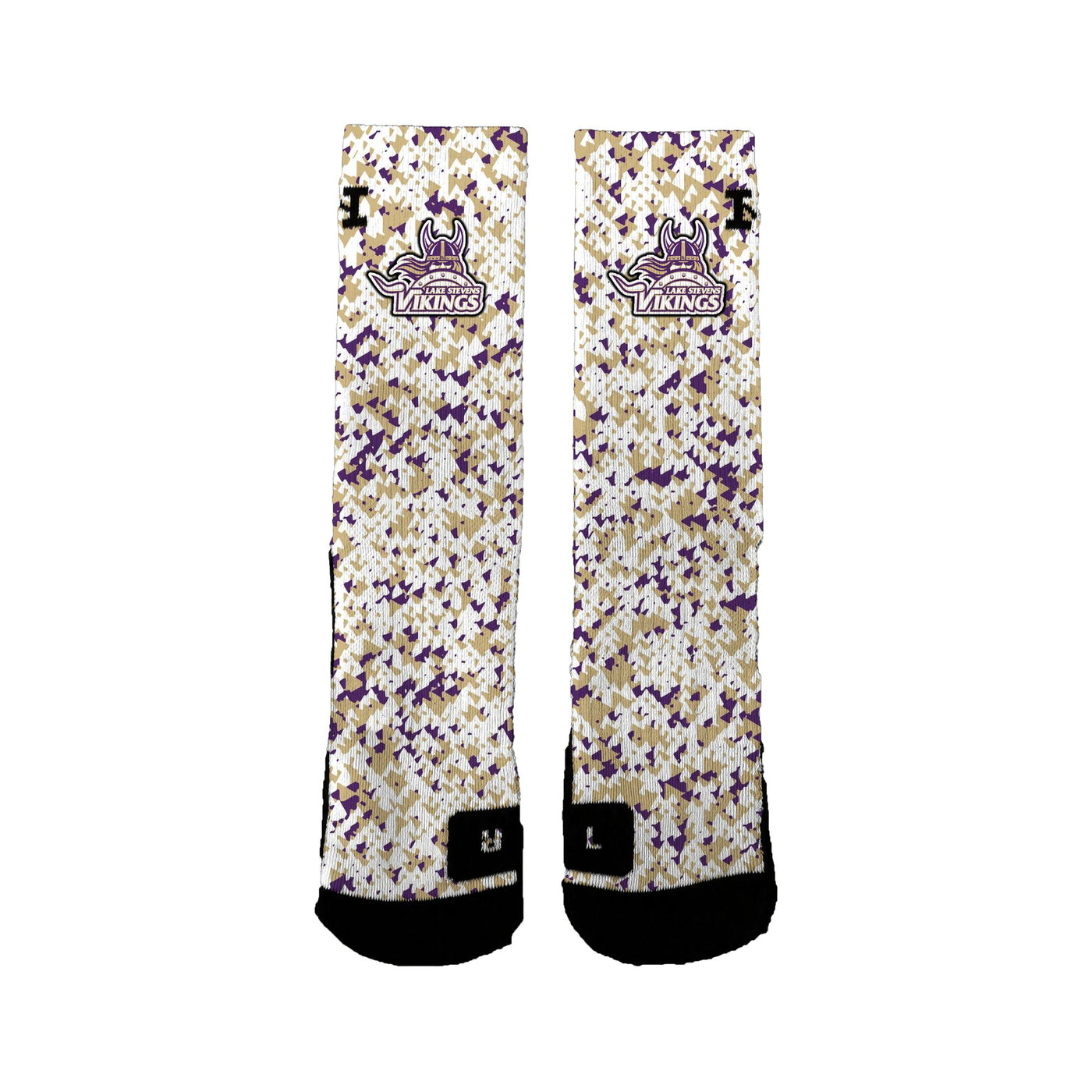 Lake Stevens Volleyball Purple And Gold Speckles Socks