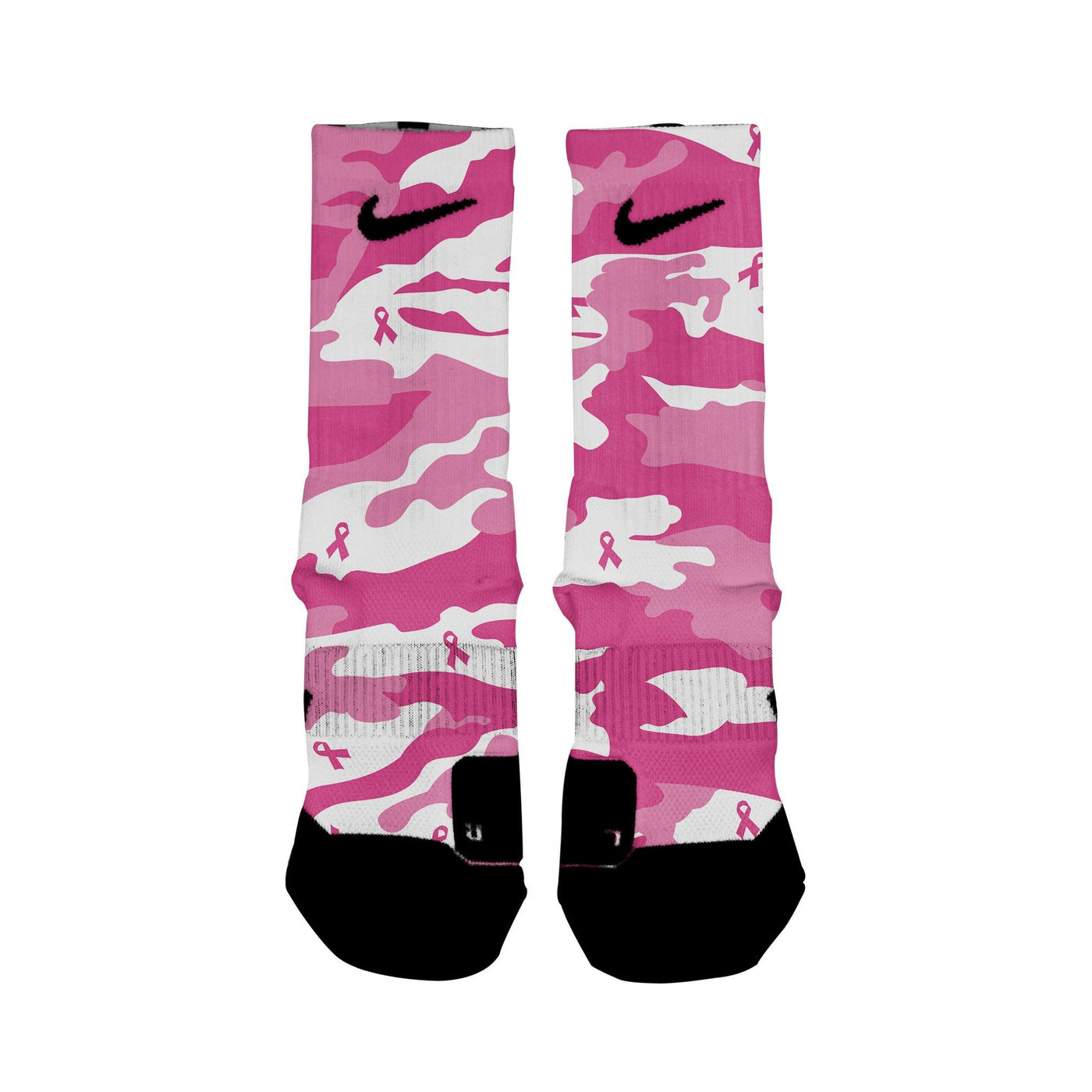 Breast Cancer Camo Custom Nike Elite Socks · HoopSwagg