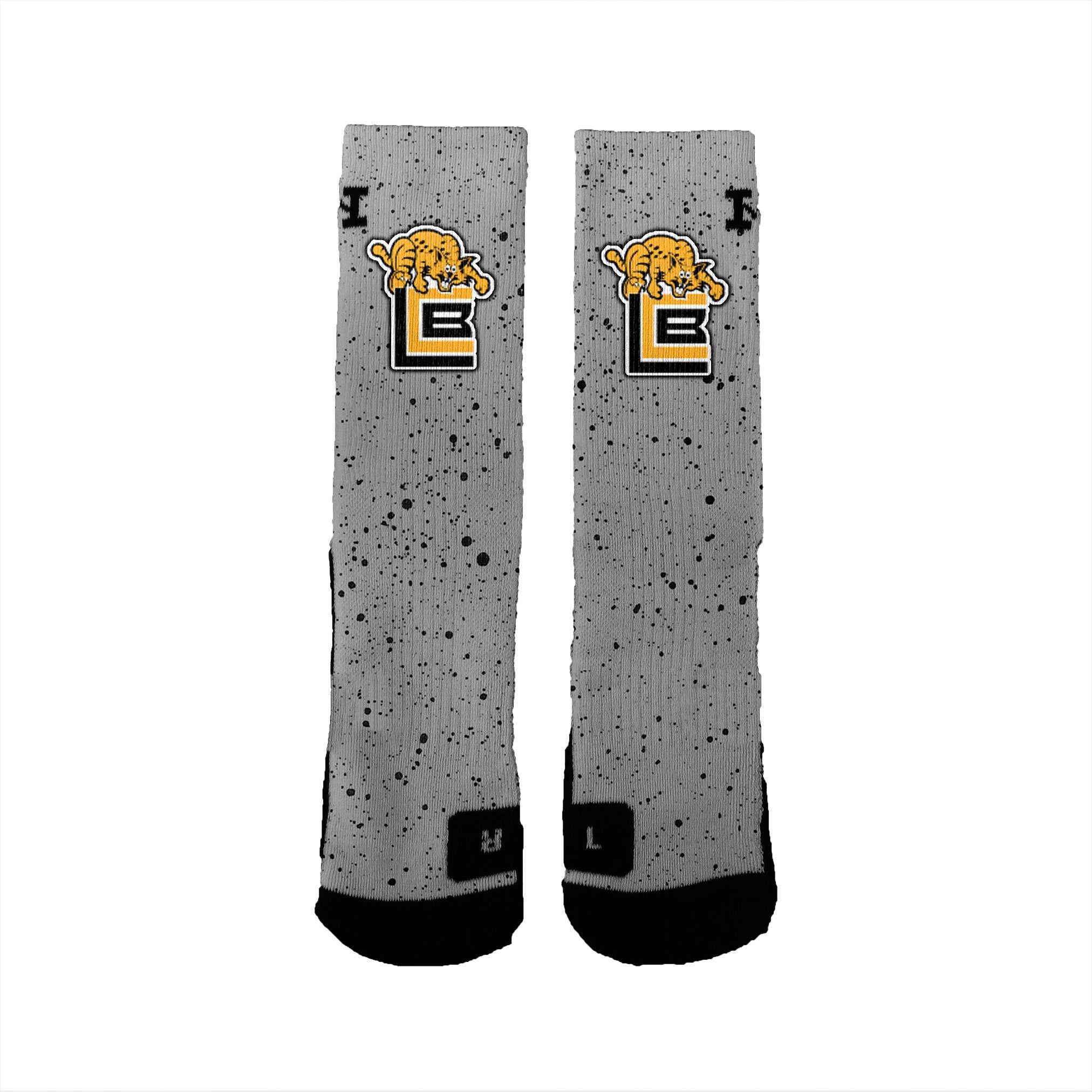 Lakeland Copper Beech Middle School PTA Cement Custom Nike Elite Socks HoopSwagg