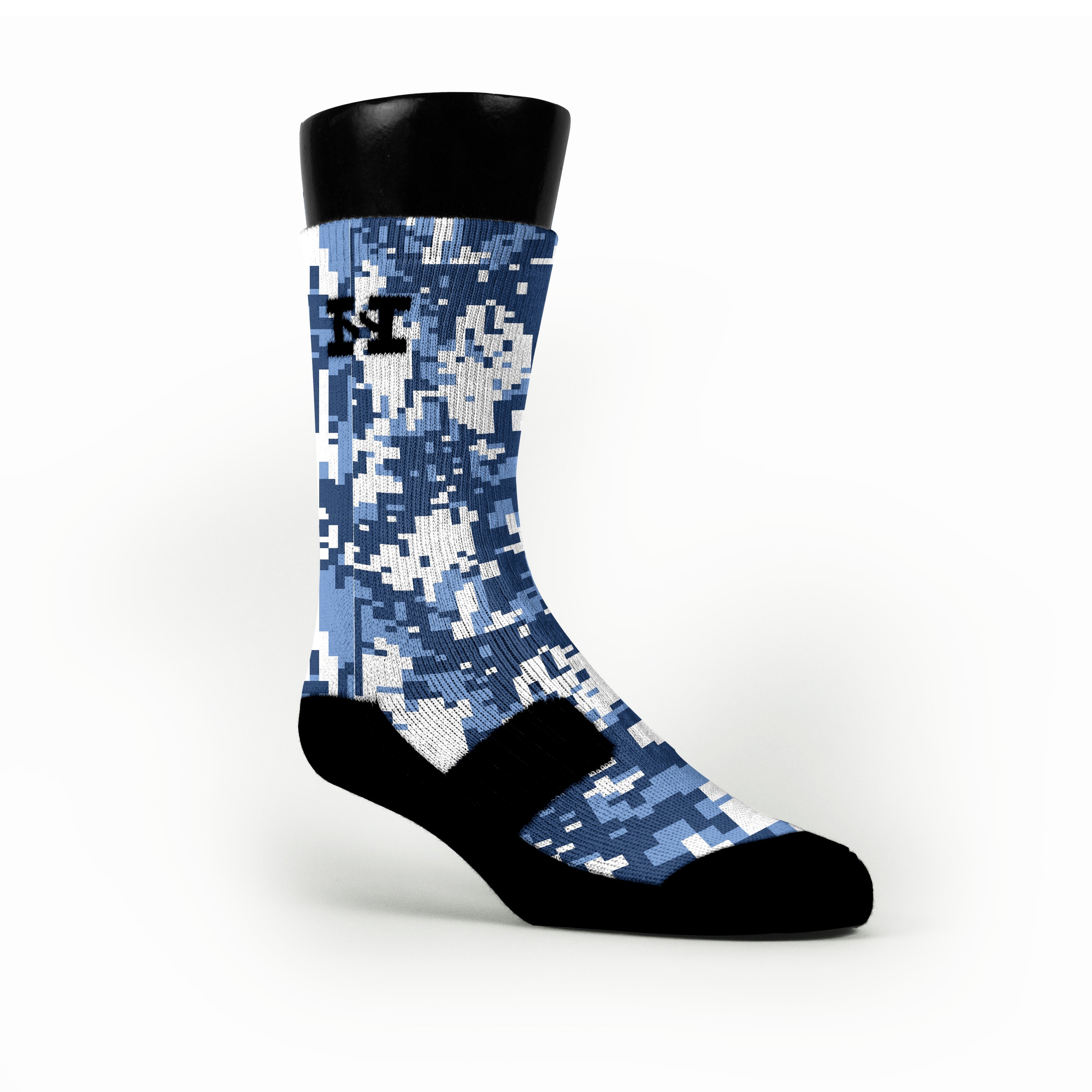 blue camo nike socks